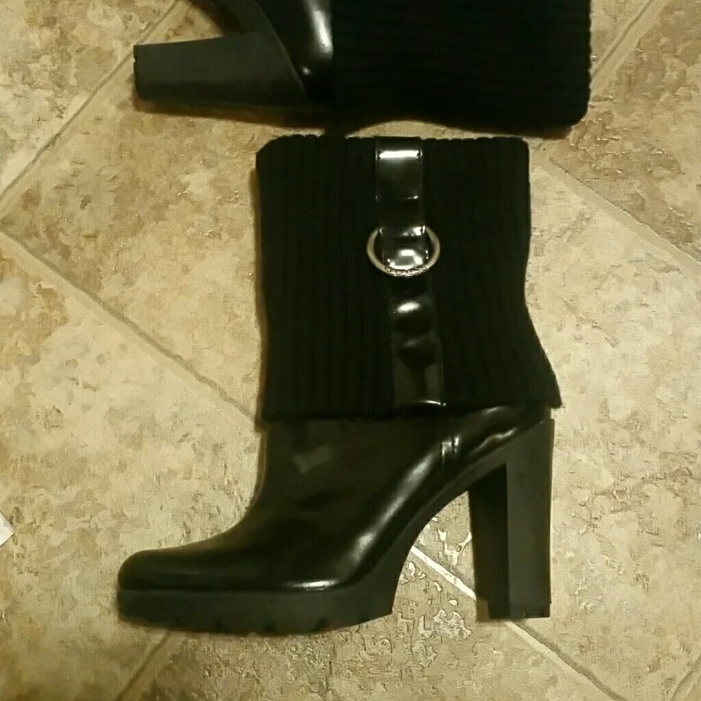 "GUESS" Black Patent Leather Boots NEW!!##