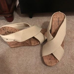 Make me an offer! Cream wedge sandal! Size 10! New