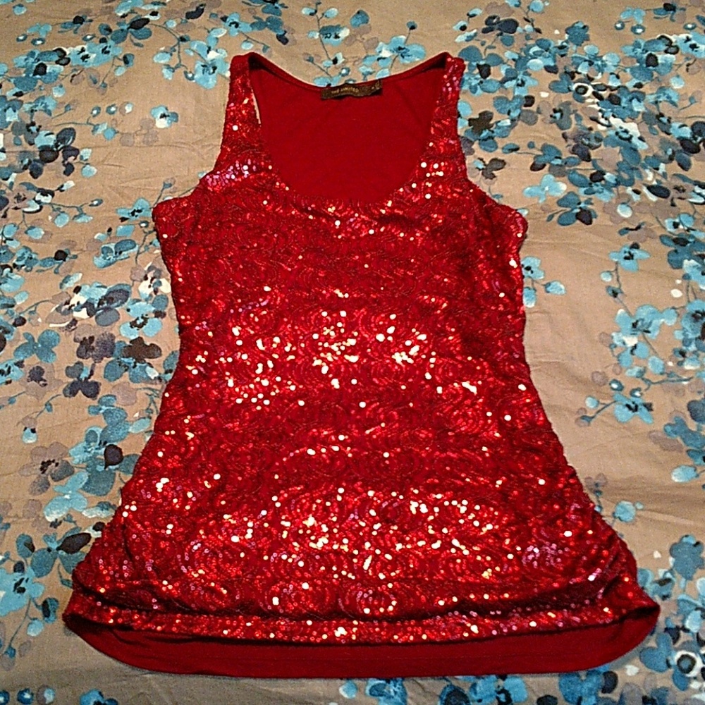 The Limited Beautiful Red sequined tank
