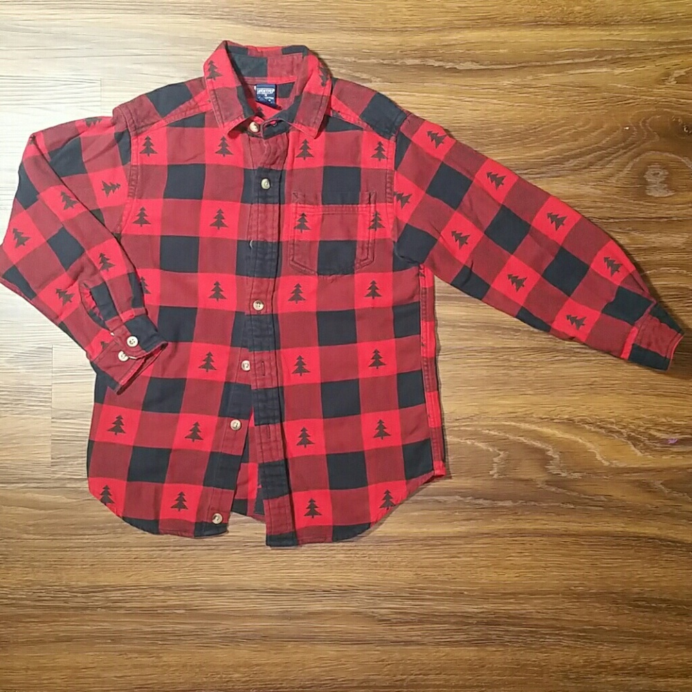 Boys Lands Ends Christmas /pine tree shirt