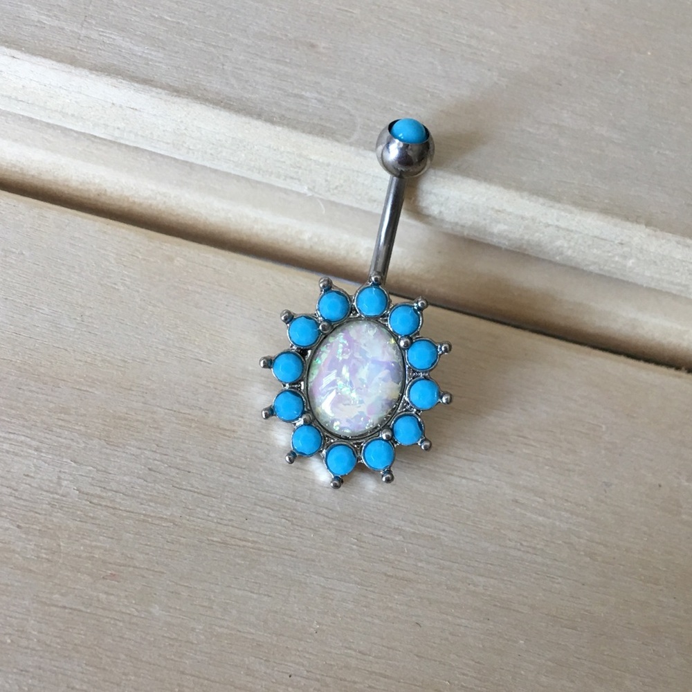 Turquoise Opal Belly Button Ring