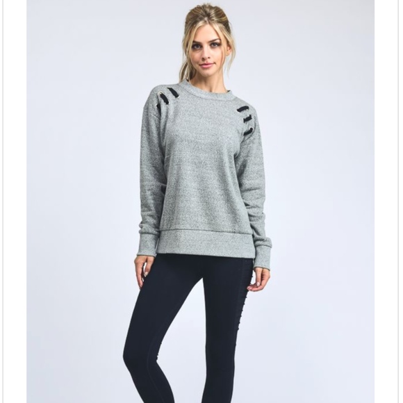 Monica Lace eyelet sweatshirt sweater NEW - Picture 2 of 5