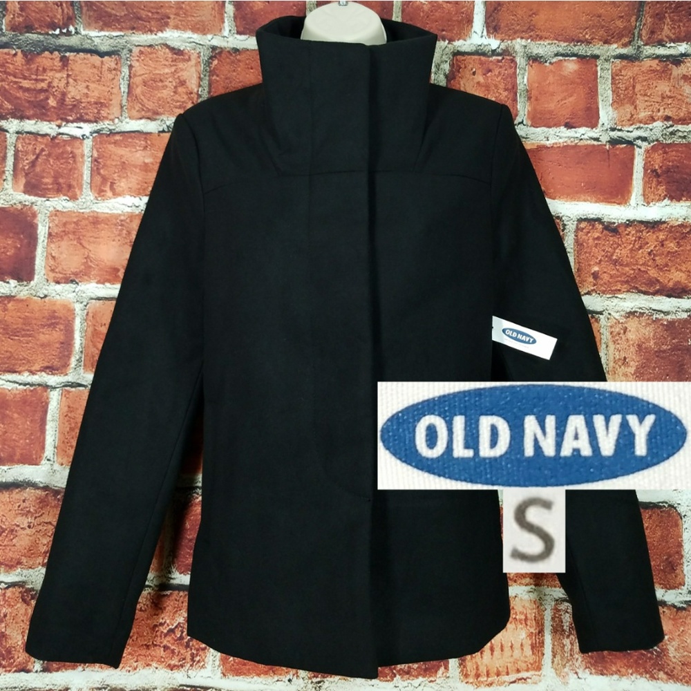 Old Navy Women Funnel Neck Coat Size S Peacoat