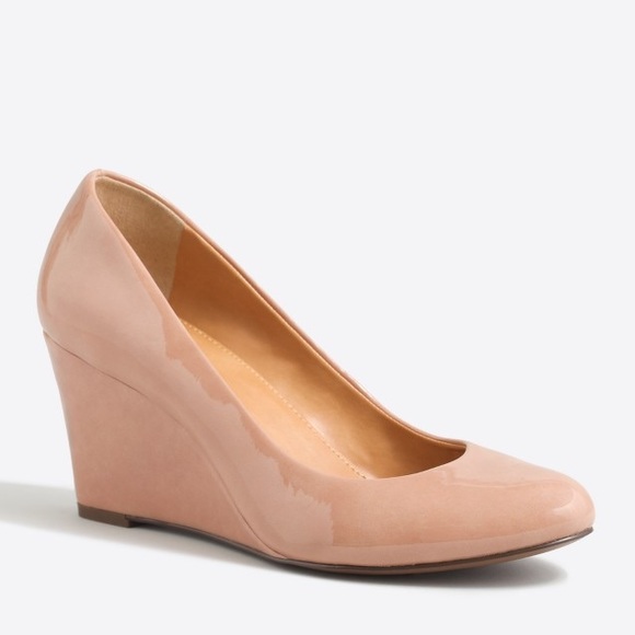 Nude Leather Wedges - Picture 1 of 6