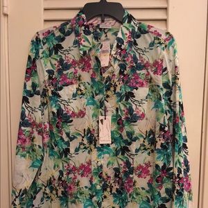Van Heusen button front blouse L nwt