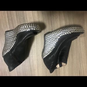 Black leather studded Rockstar Platforms