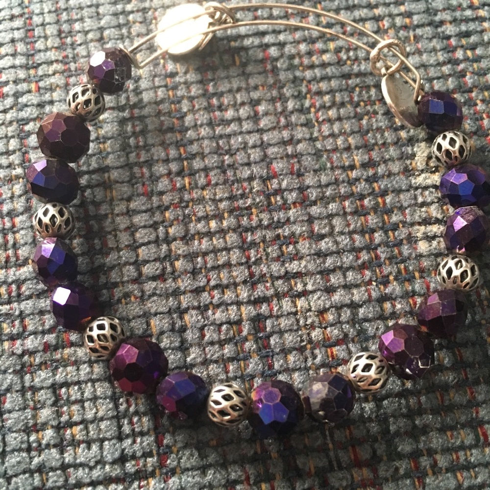 Purple beaded bangle