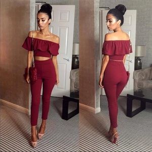 2 piece off shoulder set