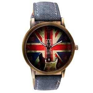 Brand New women watch British flag fashionable