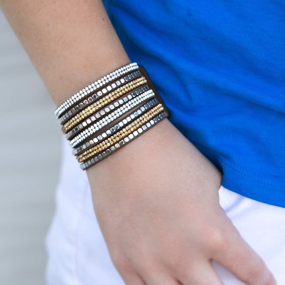 Plus Size Gold & Silver Cuff Bracelet