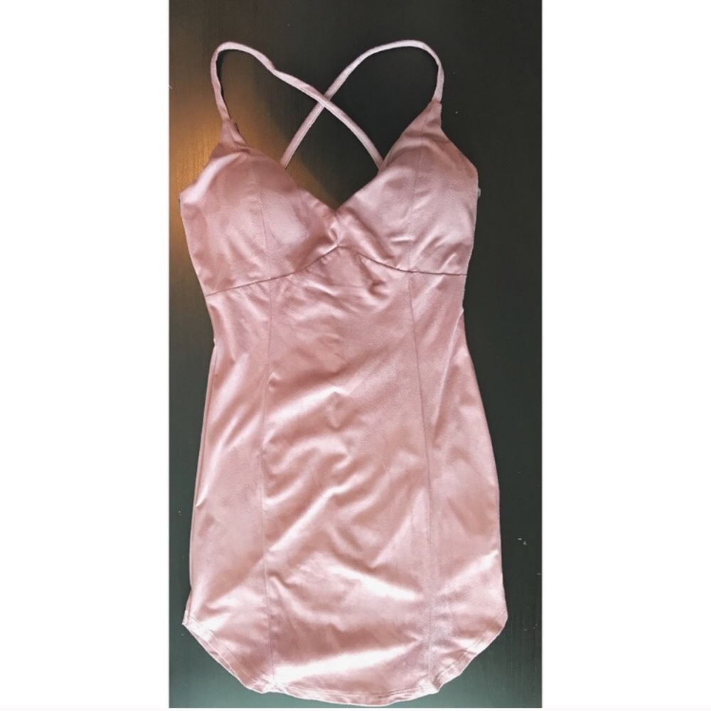 Mauve suede bodycon dress