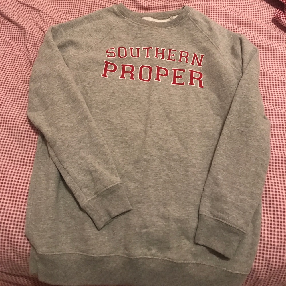 Gray and red Southern Proper sweatshirt