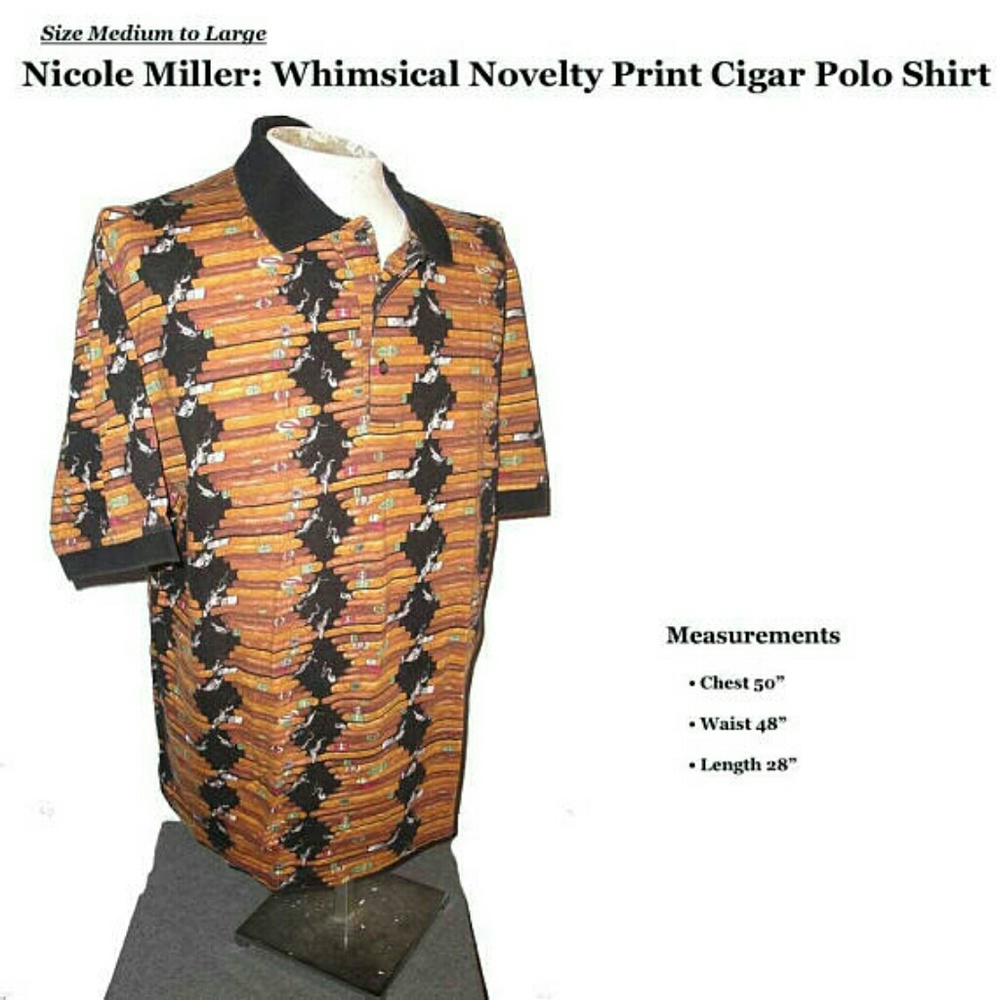 Nicole Miller cigar print shirt