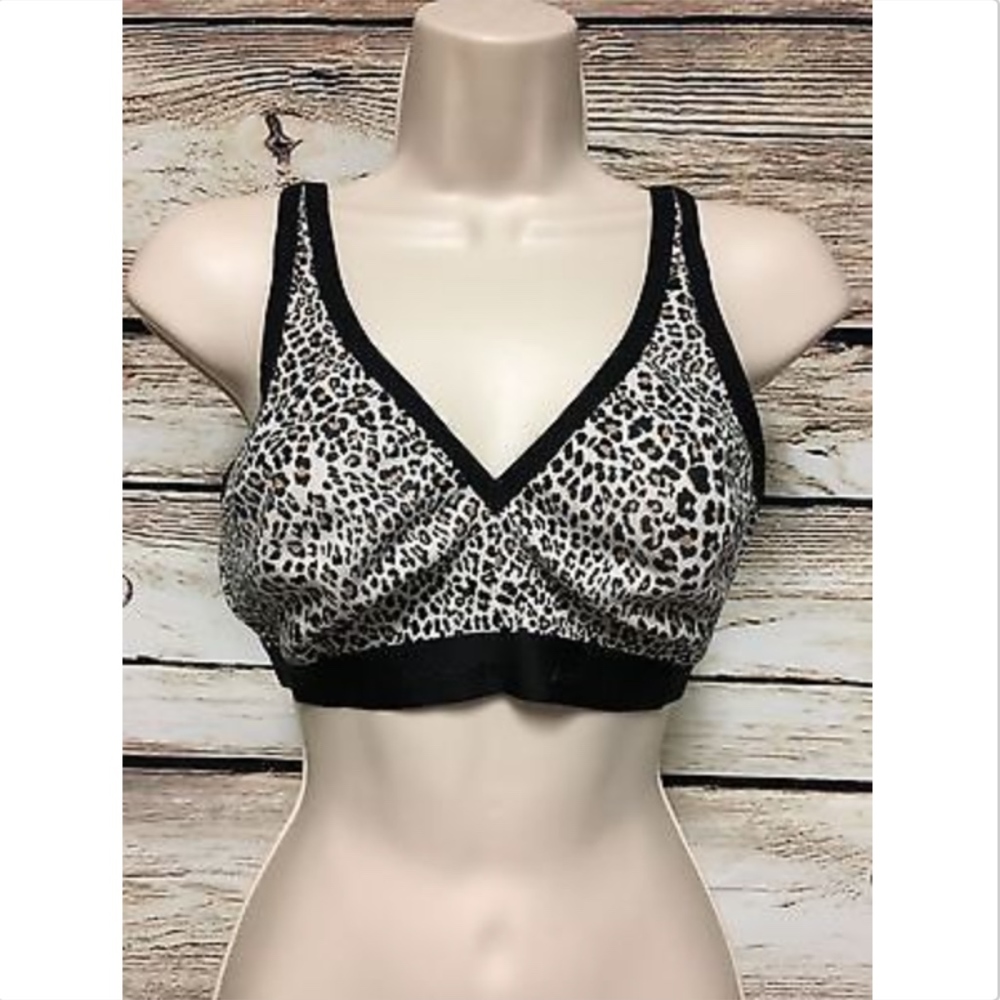 Ambrielle Size 38D Leopard Print Unlined Wirefree