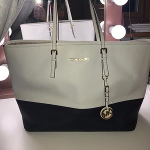 Blue & White Mk Large Tote Purse