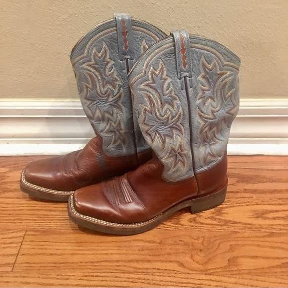 Ariat Other - HP Ariat Blue & Brown Western Cowboy Boots HP