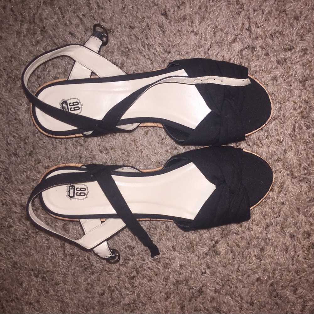 Casual Black Wedges