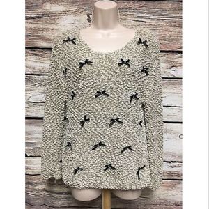 LC Lauren Conrad Size XS Popcorn Knit Sweater Bows