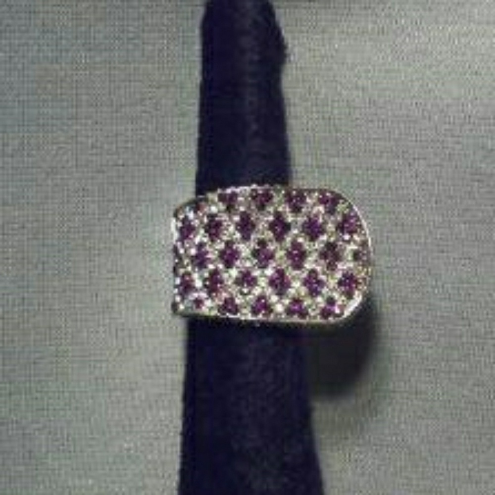 Amethyst /Crystal Fancy Ring