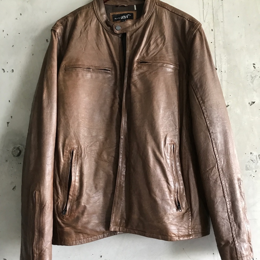 Leather Bomber-Style Jacket