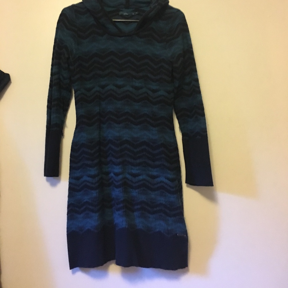 Prana Long-sleeve Blue Striped Dress