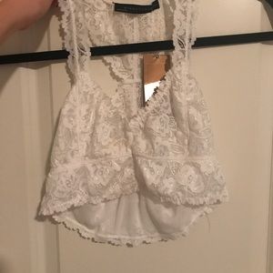 NWT Francesca's White Razorback Bralette