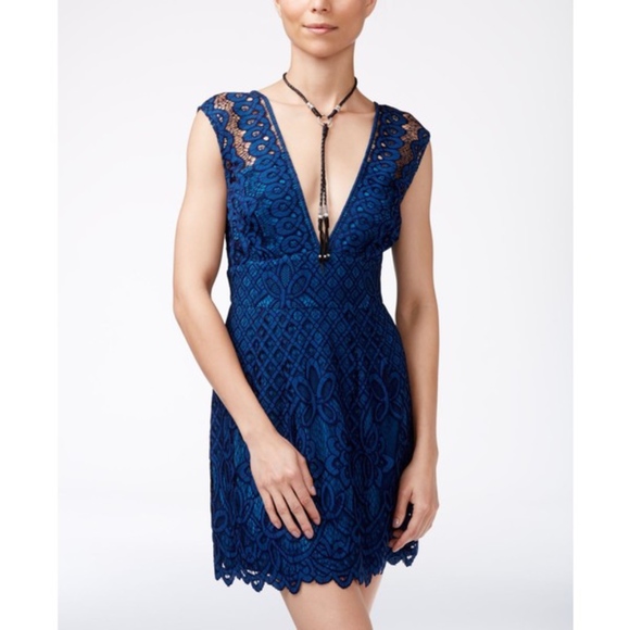 Free People blue lace dress - Picture 2 of 2
