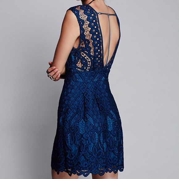 Free People blue lace dress - Picture 1 of 2