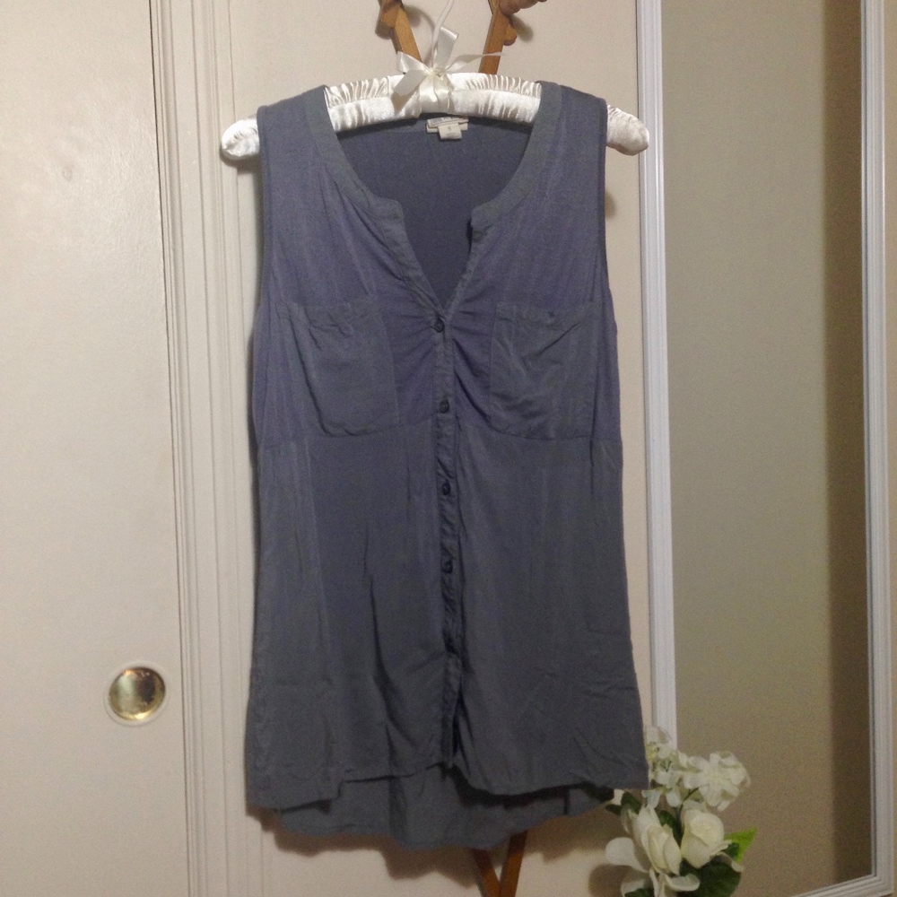CONVERSE Gray Oversized Hi-Lo Tank Size Small