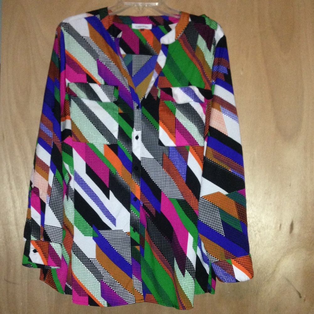 Calvin Klein Button Down Blouse Size 1X
