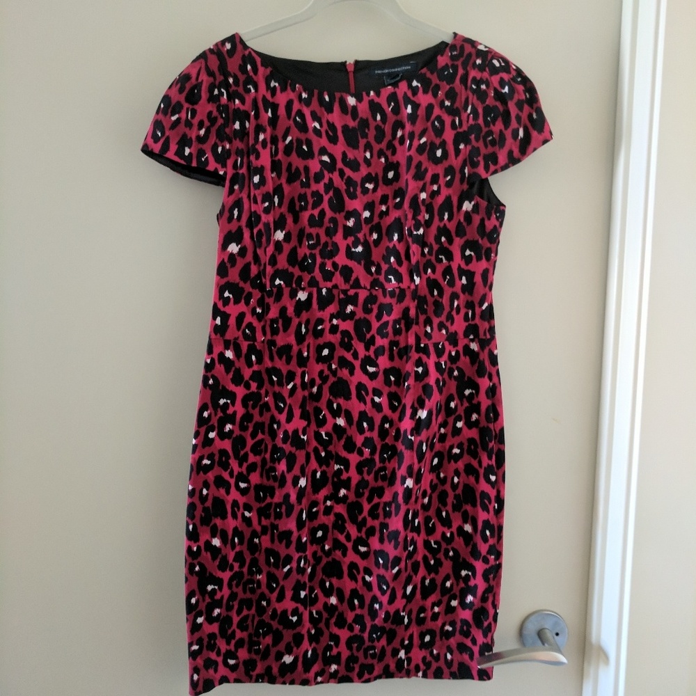 BCBG Max Azria red leopard dress