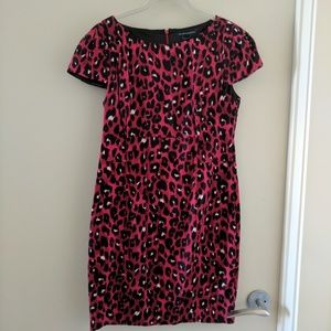BCBG Max Azria red leopard dress