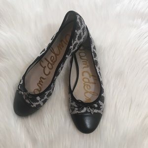 Sam Edelman Sara Grey Leopard Print Flats Size 7M