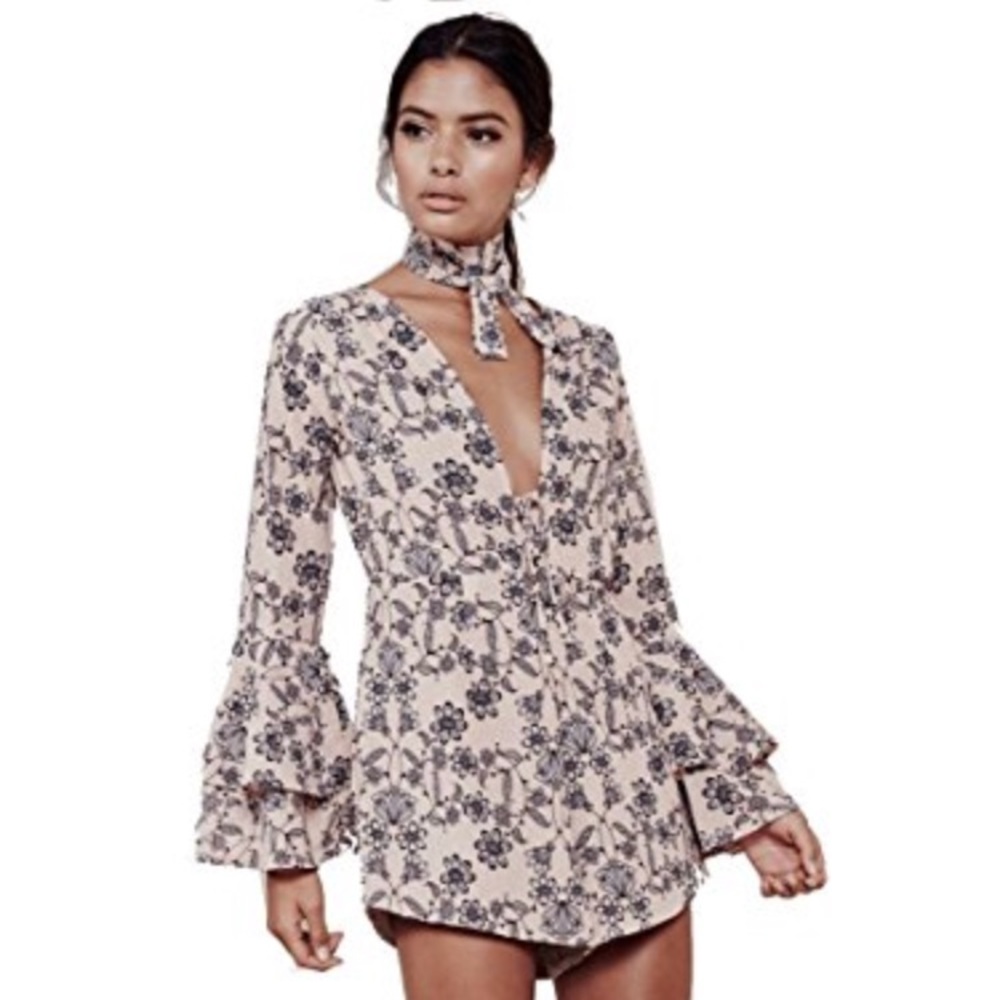 For Love and Lemons Pia Romper Size Medium
