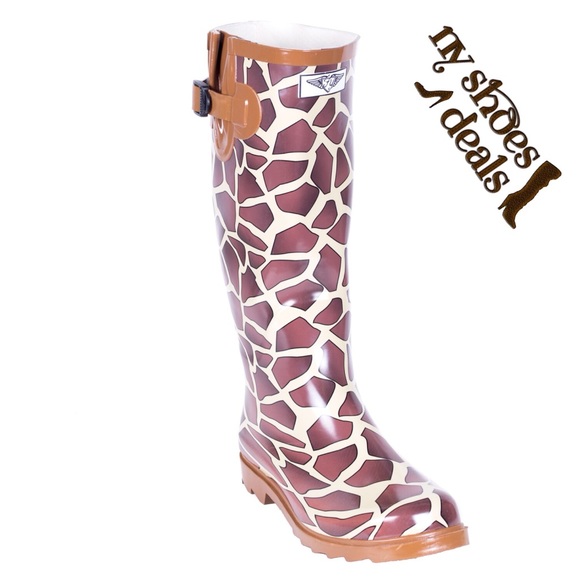 Forever Young Shoes - Women Girraffe Rubber Rainboots RB-1814