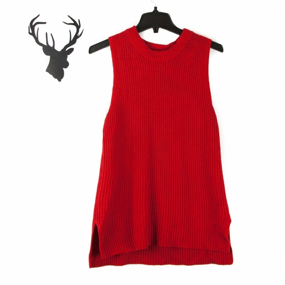 J. Crew Sweaters - J. Crew Red Sleeveless Tunic Sweater #F4132