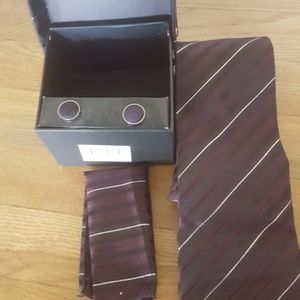 MEN'S TIE, CUFF LINKS, POCKET SQUARE IN GIFT BOX