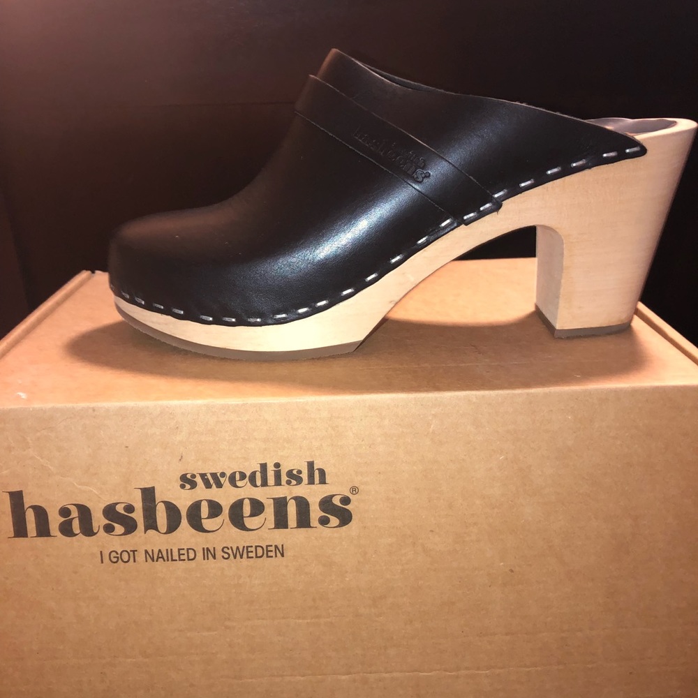 Leather clogs purchased from Saks