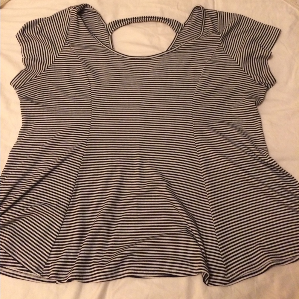 Peplum Blouse with Back Strap