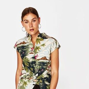 🔹 NWT 🔹 Zara Hawaiian Button Down 🌴