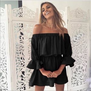 Off shoulder ruffle dress