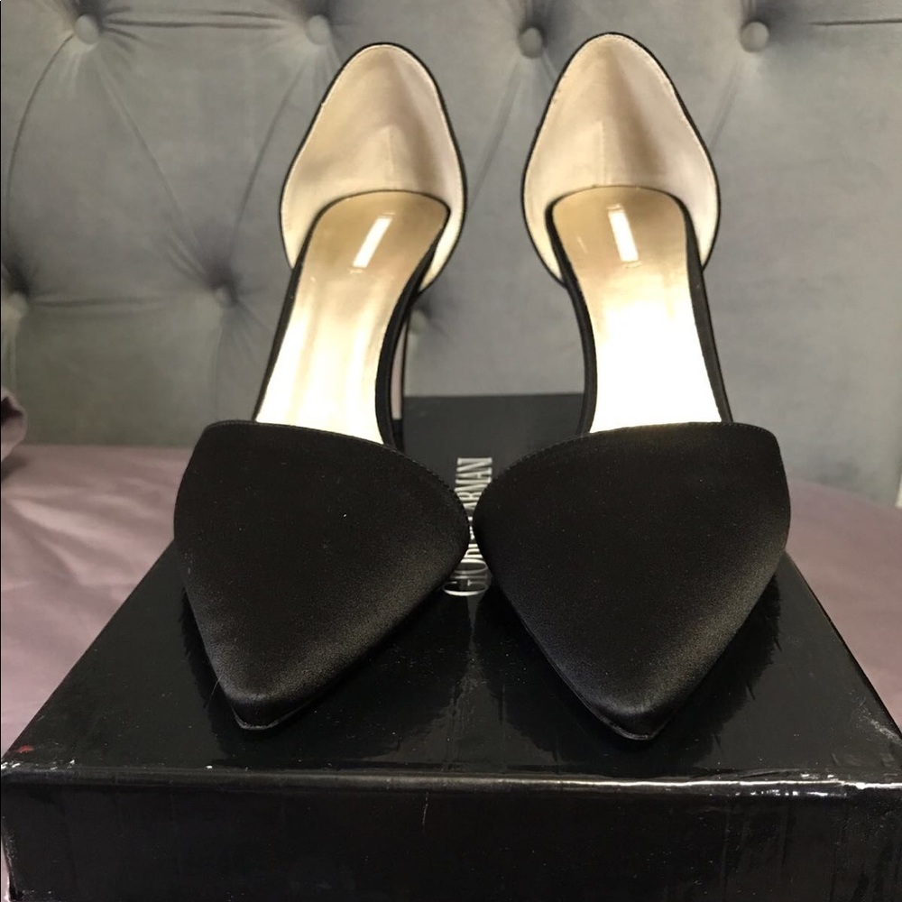 Black Satin Pumps