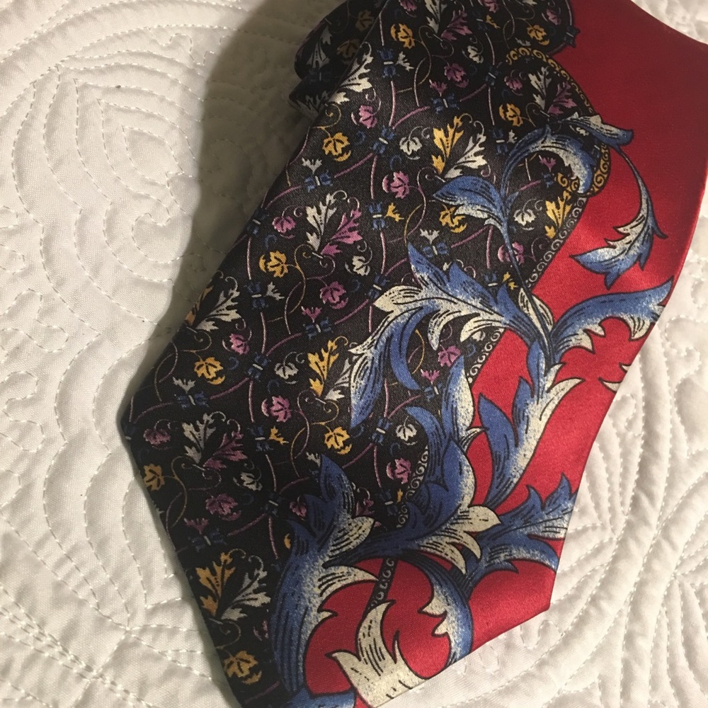 Henry Grethel geometric/floral  print tie