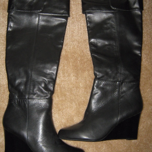 Adrienne Vittadini Mac Convertible tall knee-high leather boots - Picture 1 of 5