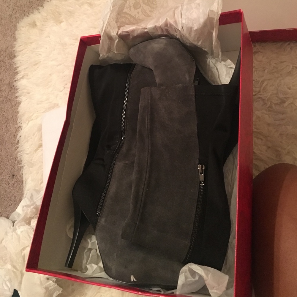 Cute two tone thigh high boots