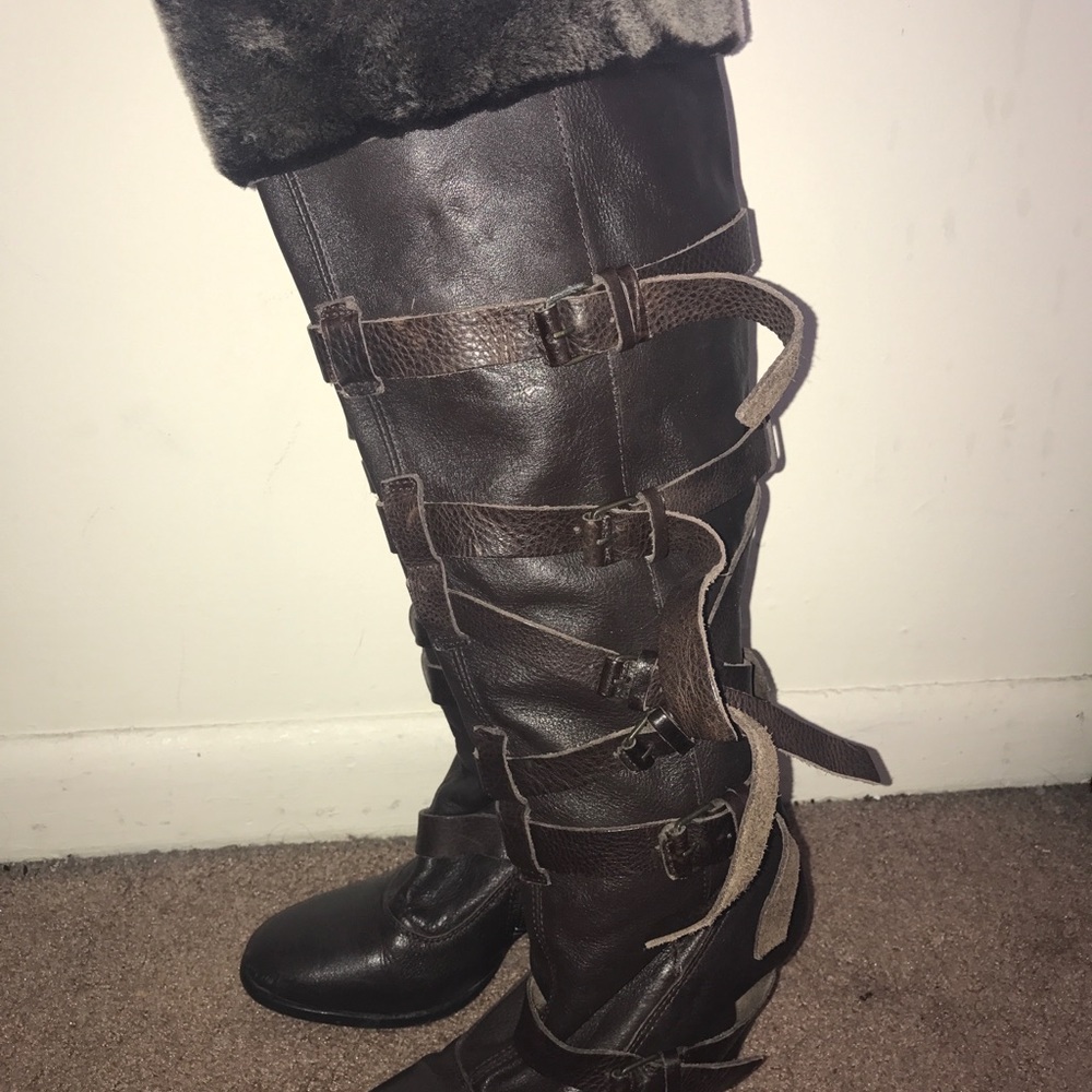 Bertie of London Brown Leather Knee High Boots 39