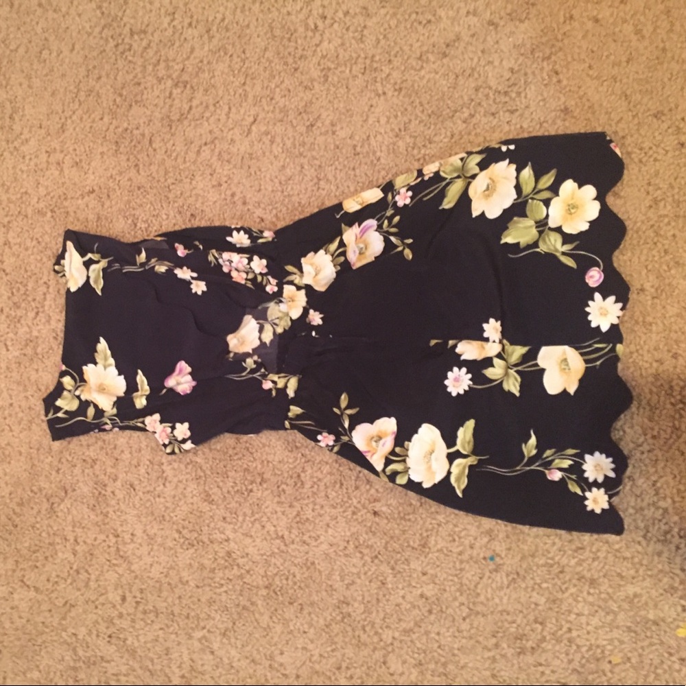 Urban Outfitters Navy Floral Print Dress