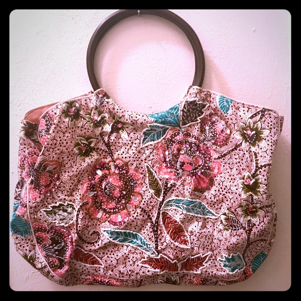 Mixed media tote