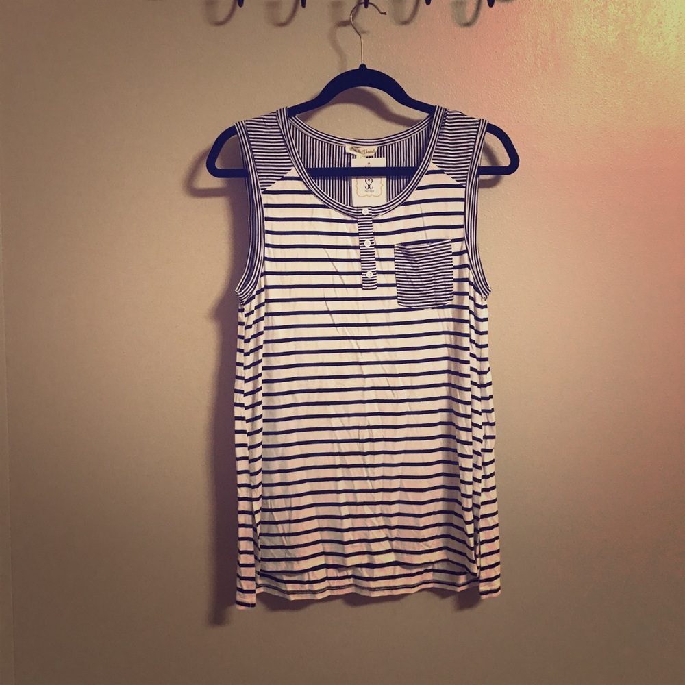 Black and white striped top