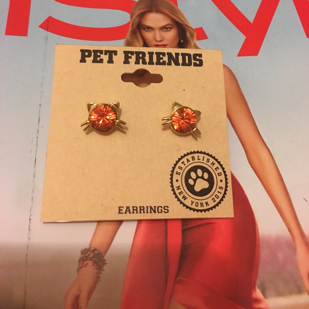 Pet friends cat earrings